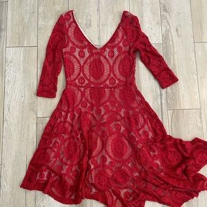 Joyfolie Red Lace Dress